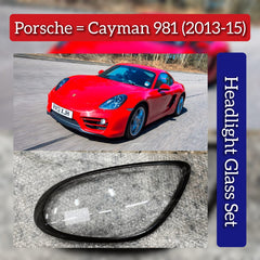 Car Front Headlight Transparent Lamp Sade Glass Headlight Lens Cover Compatible For PORSCHE CAYNNE 981 2013-2015