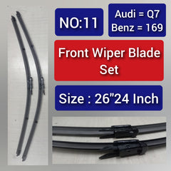 Front Wiper Blade Set (26'24 Inch) Compatible with AUDI Q7 & Mercedes Benz A-CLASS W169 Tag-WBF-11