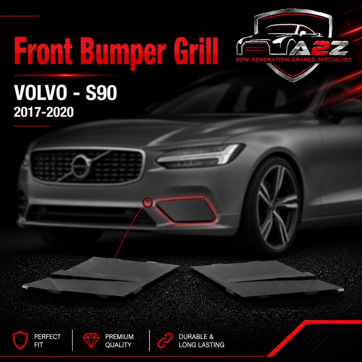Front Bumper Grill Left 31383513 Right 31383514 Compatible With VOLVO - S90 Tag No.213