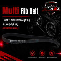 Multi Rib Belt 6PK1460 11287830945 Compatible With BMW 3 Convertible (E93), 3 Coupe (E92) (CONTINENTAL)