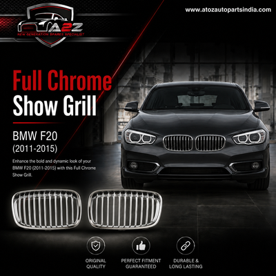 Full Chrome Show Grill Left 51137262119 & Right 51137262120 Compatible With BMW 1 Series (F20) (2011-2015) Tag No.122