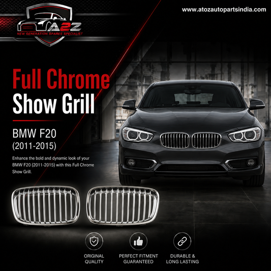 Full Chrome Show Grill Left 51137262119 & Right 51137262120 Compatible With BMW 1 Series (F20) (2011-2015) Tag No.122