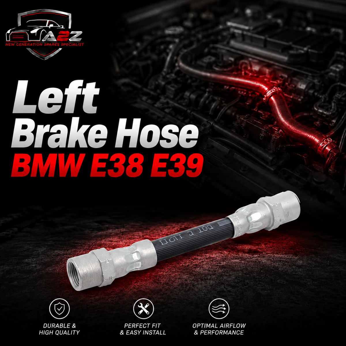 Left Brake Hose 34321162616 Compatible With BMW E38 E39