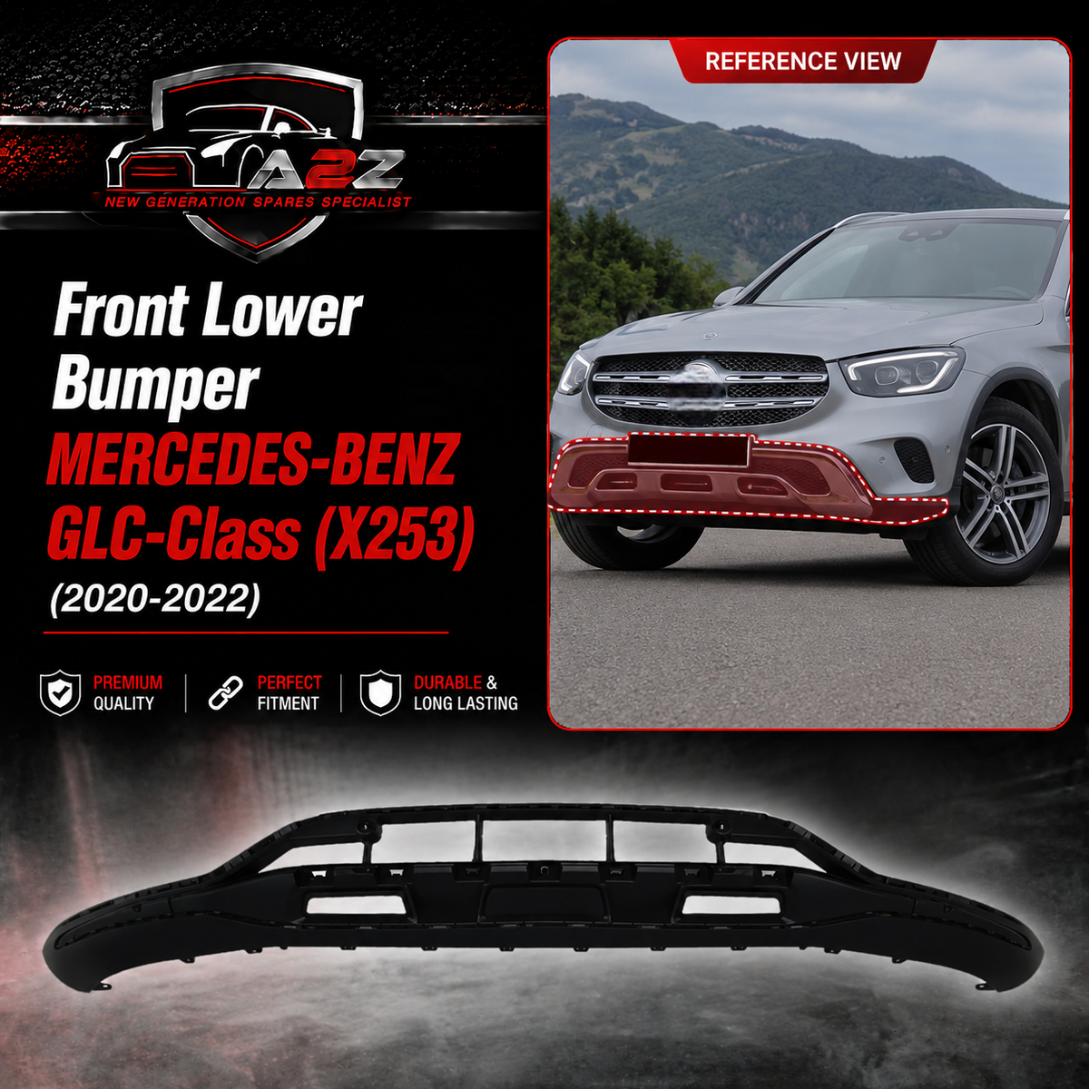 Front Lower Bumper A2538851304 Compatible With MERCEDES-BENZ GLC-Class (X253) 2020-2022 Tag No.315