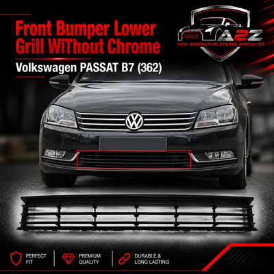 Front Bumper Lower Grill Without Chrome 3AA853677 Compatible With Volkswagen  PASSAT B7 (362) Tag No.165