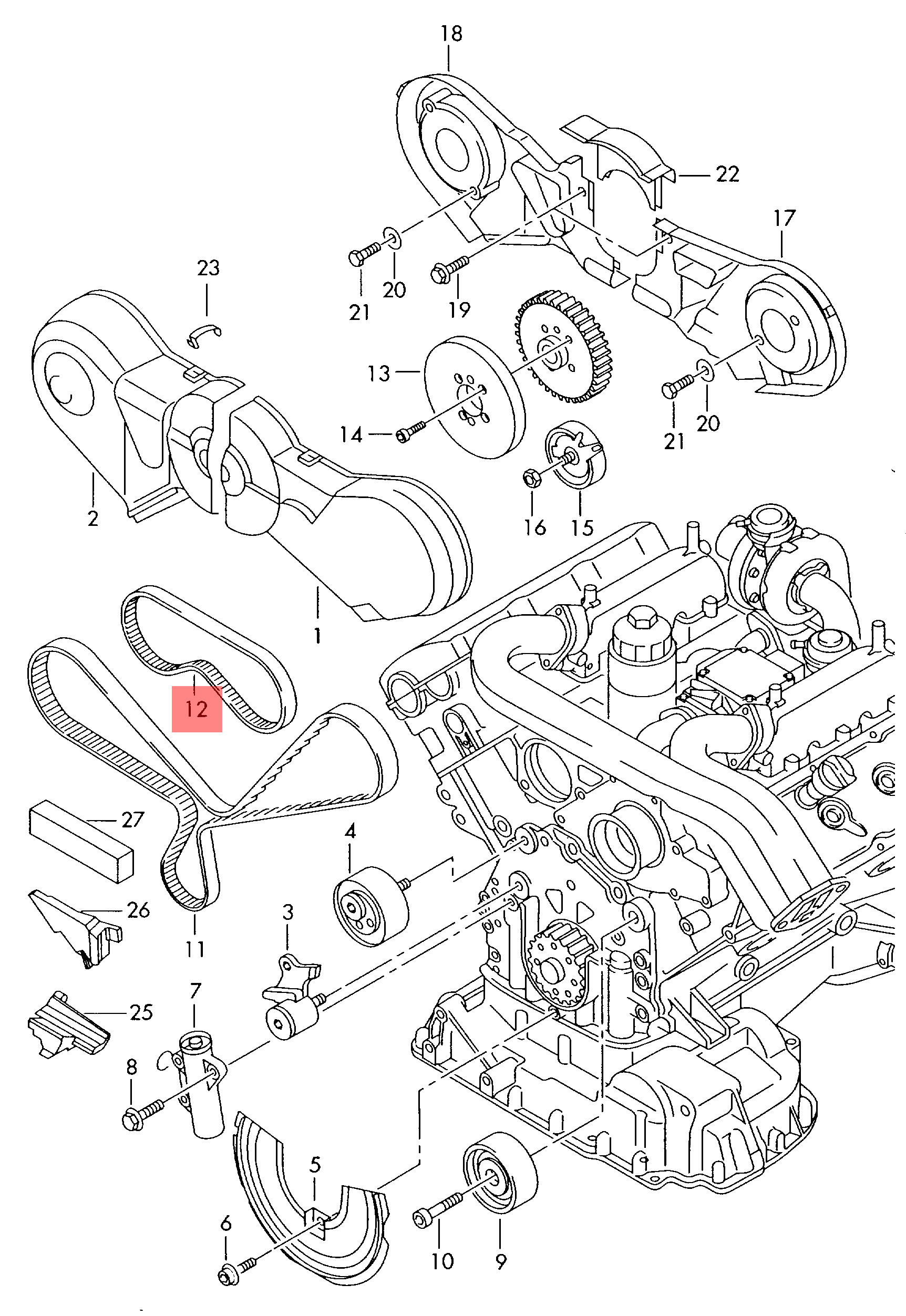 Timing Belt CT1018 059130113A Compatible With SKODA FABIA II (542) OCTAVIA II (1Z3) | LAURA (CONTINENTAL)