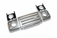 Front Grille And Headlamp Surrounds (Silver) Compatible With Land Rover Defender