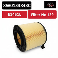 Air Filter  8W0133843C & E1451L & LX4406 Compatible With AUDI A4 B9 (8W2, 8WC) A4 / S4 & Q5 (FYB, FYG) Tag : 129