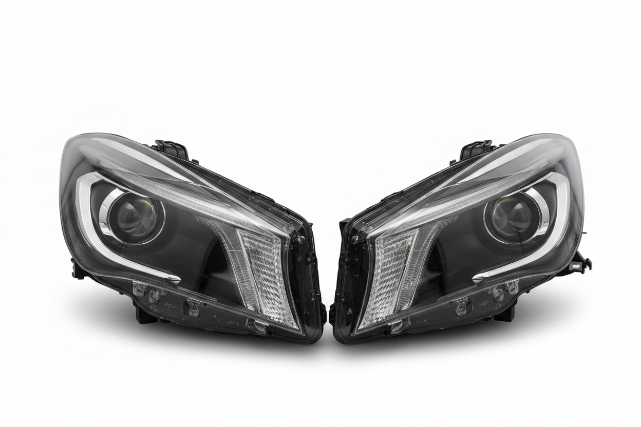 Headlight Headlamp Left A1179065100 & Right A1179065200 (Without Blaster) Compatible With MERCEDES-BENZ CLA (W117) 2014-2017