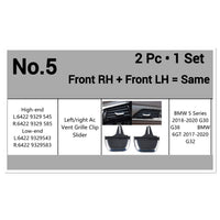 Front Air Conditioner Back Ac Vent Grille Outlet Tab Clip Slider Repair Kit 64229329545 64229329543 Compatible With BMW 5 Series G30 (Set Of 2)