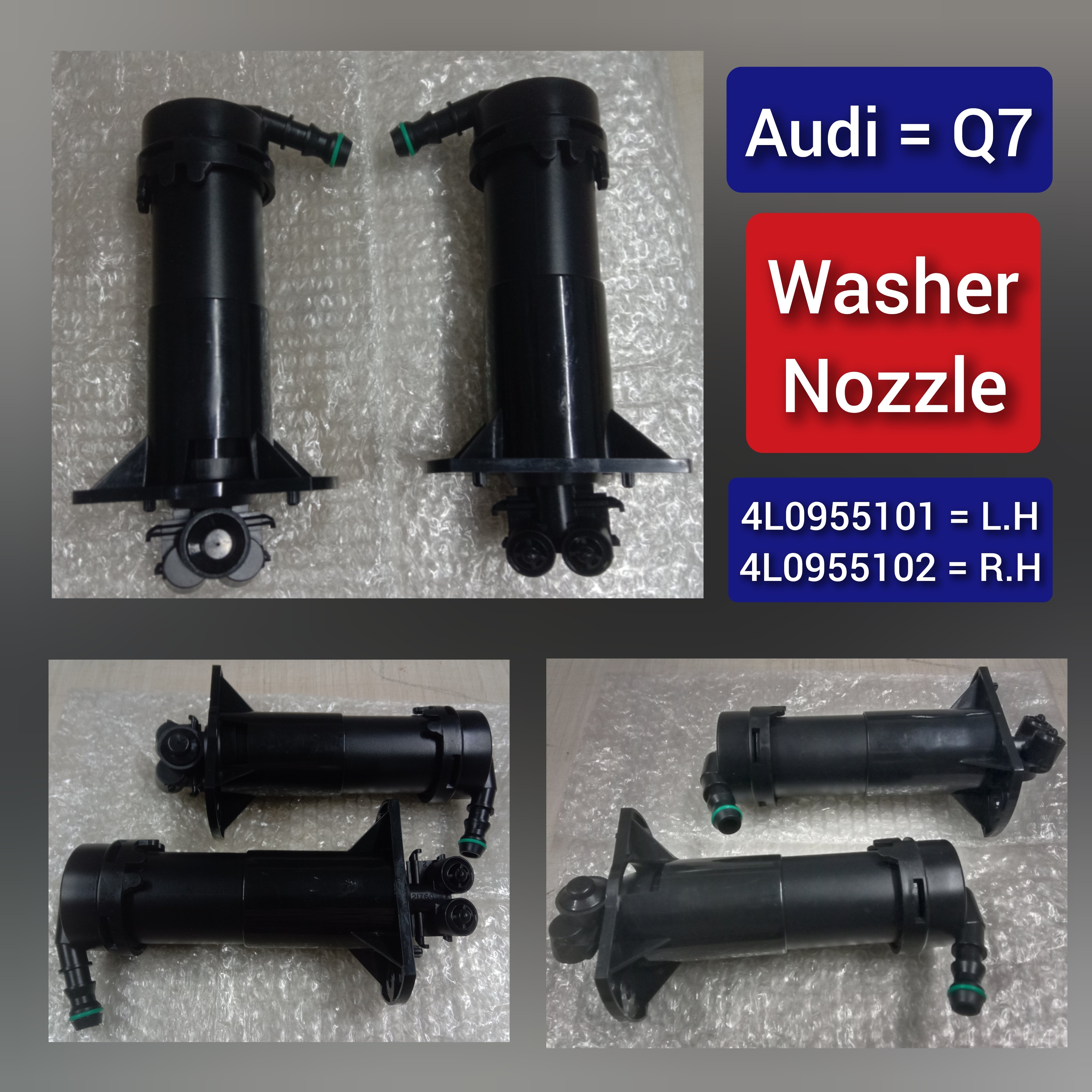 Headlight Washer Nozzle Compatible With AUDI Q7 (2007-2013) Headlight Washer Nozzle Left 4L0955101 & Right 4L0955102