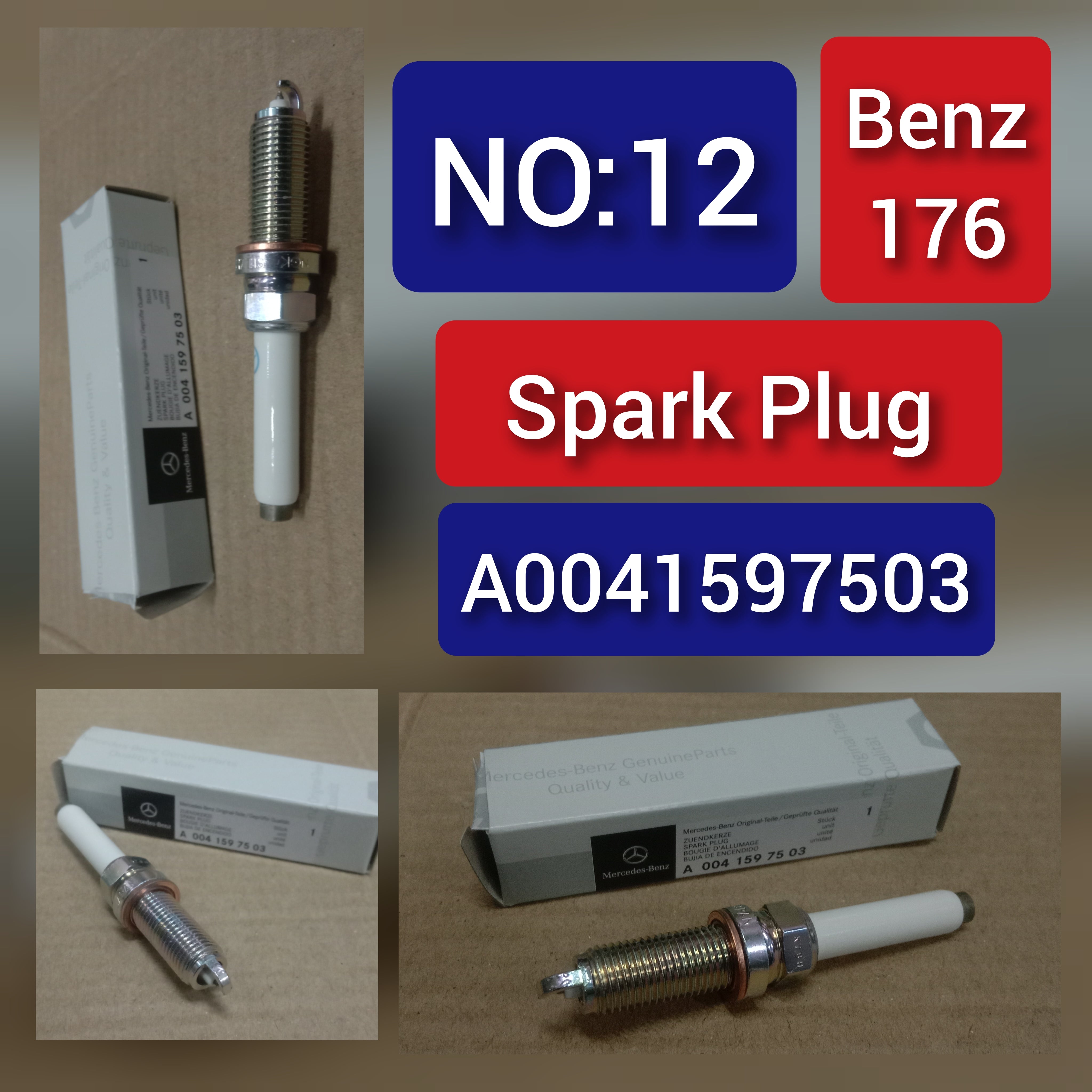 Spark Plug  A0041597503 A0041597203 For MERCEDES-BENZ A-CLASS W176 & B-CLASS W246, GLS W166 Tag-S-12