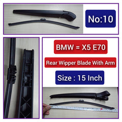 Rear Wiper Blade (15 Inch) With Arm Compatible with BMW X5 E70 Tag-WBR-10