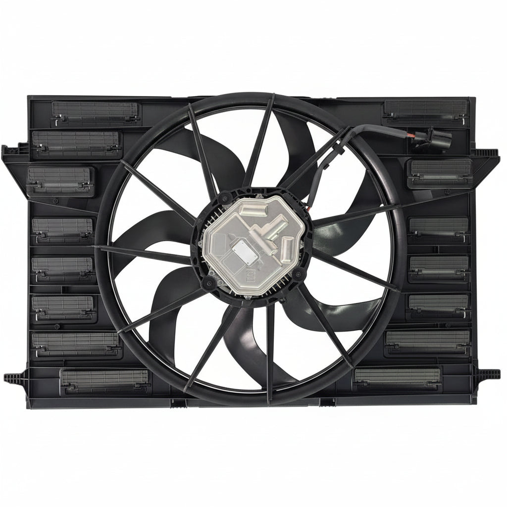 Cooling Radiator Fan Assembly Base 8W0959455M 8W0959455F 8W0959455J Compatible With AUDI A4 B9 (8W2, 8WC) | A4 / S4 & A6 C8 (4A2) & A7 Sportback (4KA) | A7 / S7 & Q7 (4MB, 4MG, 4MQ)