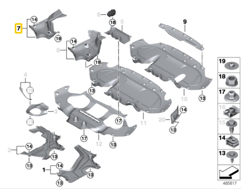 Underbody Panel 51757340788 Compatible With BMW For 5 Series G30 G31 G38 (2018-25)