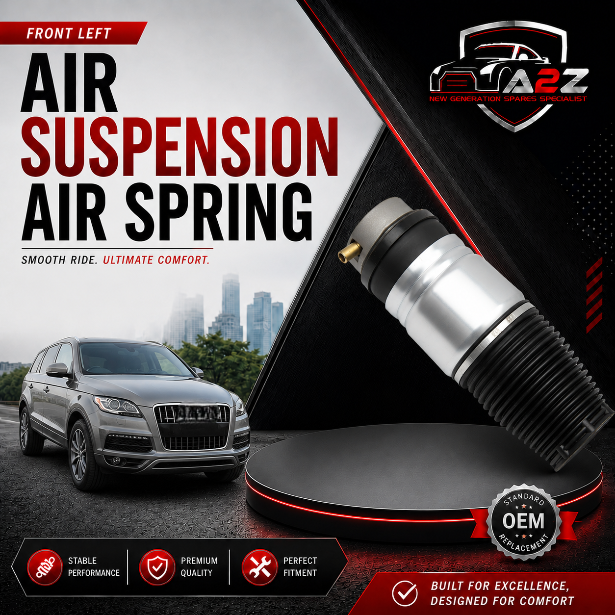 Front Left Air Suspension Air Spring 7L8616039D 7L8413031D 7L8413031H 7L8413031L 7L8413031M Compatible With AUDI Q7 (2005-15)