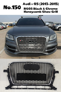 RSQ5 Black And Chrome Honeycomb Show Grill Compatible With Audi = Q5 (2013-15) Tag No.150