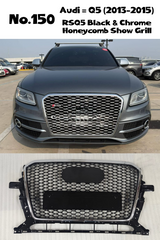RSQ5 Black And Chrome Honeycomb Show Grill Compatible With Audi = Q5 (2013-15) Tag No.150