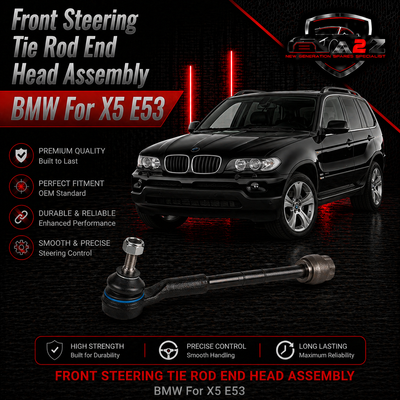 Front Steering Tie Rod End Head Assembly (Rack End & Tie Rod End) Left & Right 32106774336 32216751277 32216760470 Compatible With BMW For X5 E53