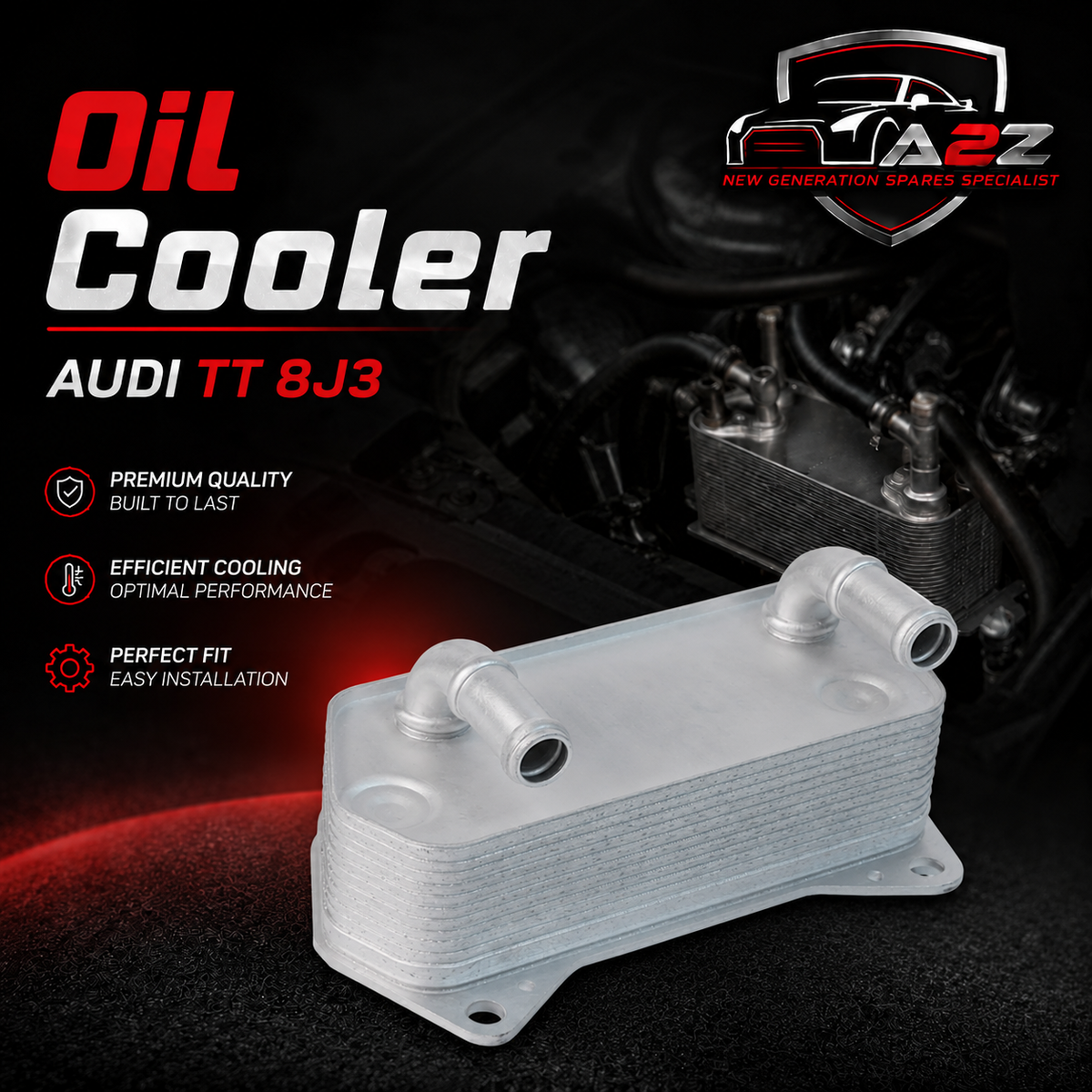 Oil Cooler 02E409061B 02E409061D 02E409061E For AUDI TT 8J3 Tag-O-22