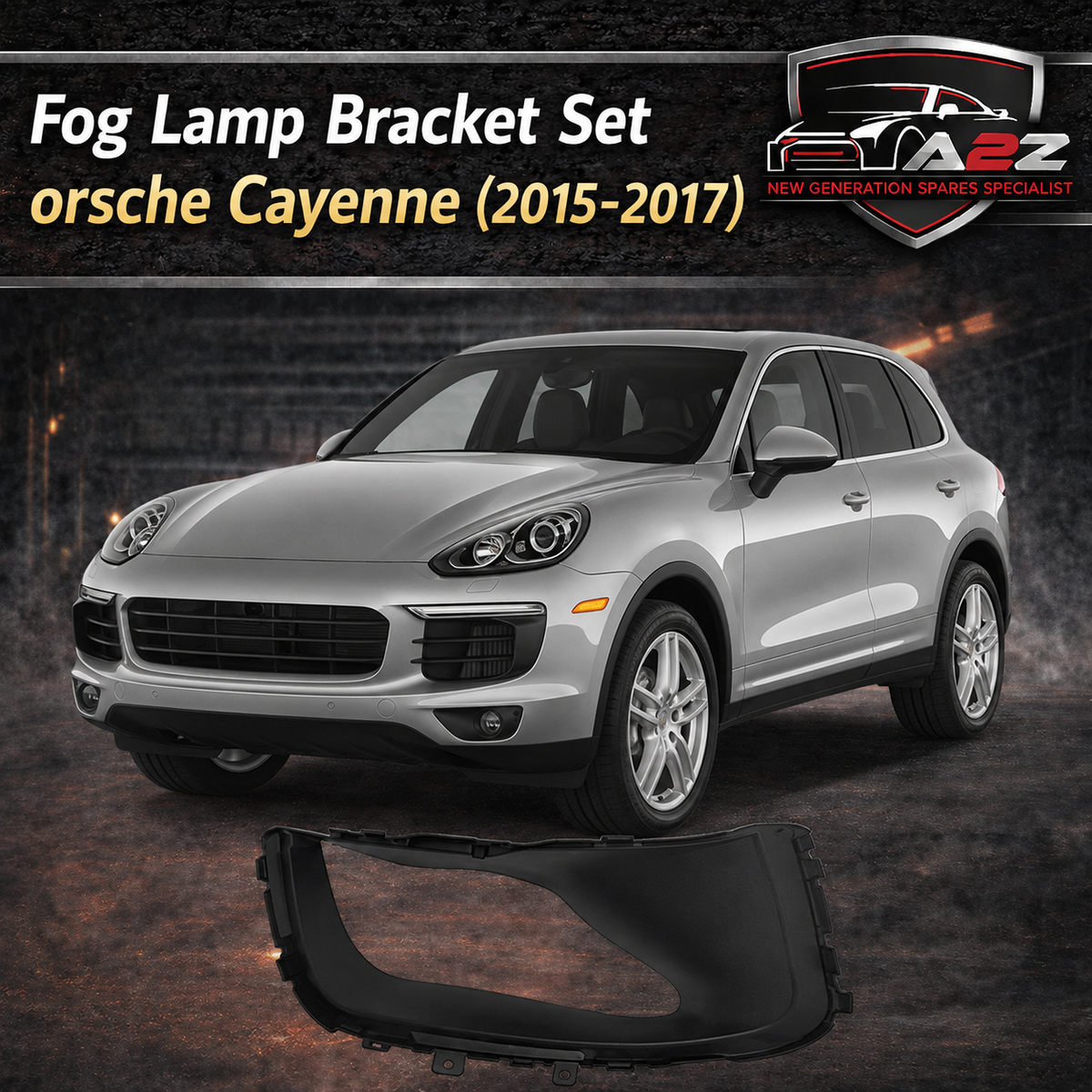 Fog Lamp Bracket Set Left 958505333459B9 & Right 958505334459B9 Compatible With Porsche Cayenne (2015-2017) Tag No.201