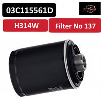 Oil Filter H314W & 03C115561D & H314W01 & OC593/3 03C115561H Compatible With SKODA FABIA II (542) & VW JETTA IV (162, 163, AV3, AV2) | JETTA / CLASICO | VENTO & POLO V (6R1, 6C1) & POLO V Saloon (602, 604, 612, 614) | VENTO & VENTO (602, 604) Tag : 137
