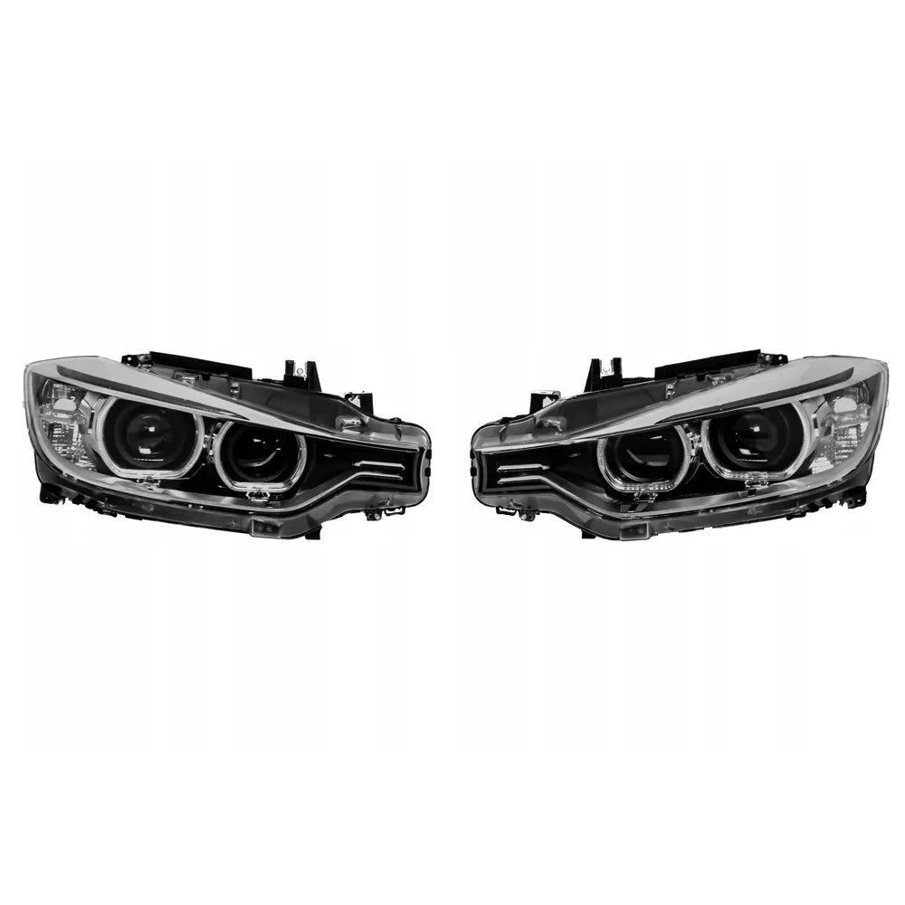 Complete Headlight Assembly (Xenon Performance) Left 63116339385 63117339385 63117314531 & Right 63117339386 63117314532 (Without Blaster) Compatible With BMW 3 Series F30 (2011-2015)  Projector Tag No.55