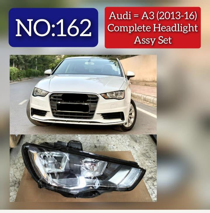 Headlight Headlamp Left & Right  (Without Blaster) Compatible With AUDI A3 (2013-2016) Tag No.162