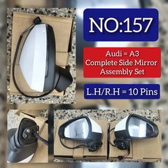 Mirror Assembly Electric Folding/Turn Signal Complete Door wing Mirror Left & Right (10 Pin) Compatible With AUDI A3 Tag-SMA-157