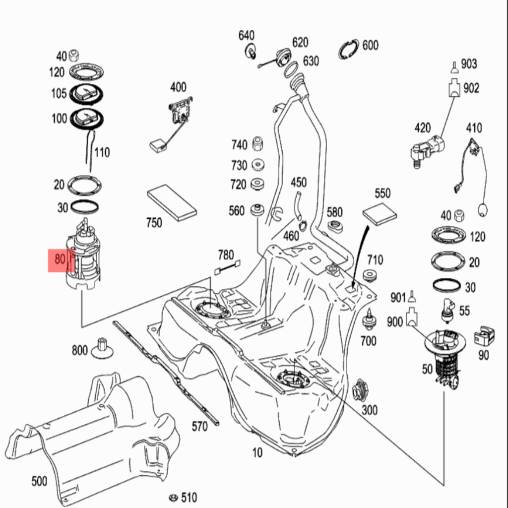 Fuel Pump 2214708494 2214705994 A2214707494 A2214705994 Compatible With MERCEDES-BENZ S-CLASS (W221, V221)