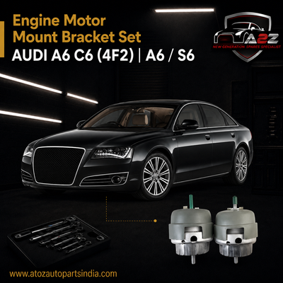 Engine Motor Mount Bracket Set Compatible With AUDI A6 C6 (4F2) | A6 / S6 Engine Motor Mount Bracket Left 4F0199379BF & Right 4F0199382BH
