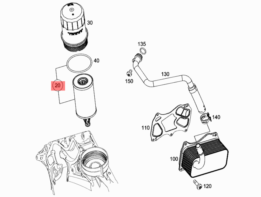 Oil Filter 2761840025 & E129H D222 & OX 814D  Compatible With MERCEDES-BENZ C-CLASS (W205) & CLS (C218) & GLC (X253) & GLE (W166) & GLS (X166) & S-CLASS (W222, V222, X222) Tag 157