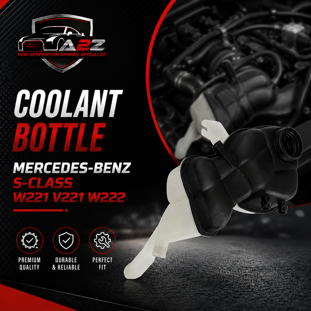 Coolant Bottle 2215000349 A2215000349 Compatible With MERCEDES-BENZ S-CLASS W221 V221 W222 Tag-B-05