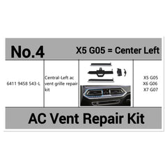 Center Left AC Conditioner Air Vent Grill Outlet Tab Clip Repair Kit 64119458543 Compatible With BMW  X5 G05 & X6 G06 & X7 G07 Tag-ACR-04