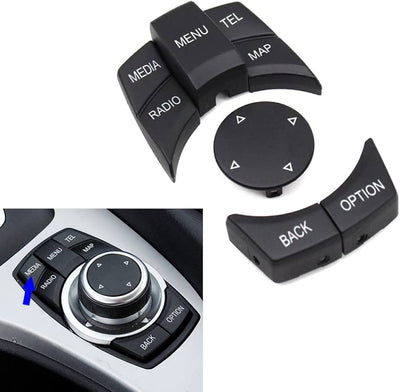CIC iDrive Multimedia Trims Control Button Cover 65829240956 - C Compatible with BMW 1 Series E81 E82 E88 & 3 Series E90 E92 E93 & 5 Series E60 E61 &  X1 E84 & X5 E70 & X6 E71