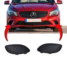 Front Bumper Mesh Grille Cover Compatible With MERCEDES-BENZ CLA 117 2013-2016 Fog Lamp Cover Left 1178852300 & Right 1178852400 Tag-FC-203
