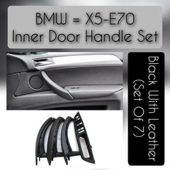 BMW X5 E70 leather inner door handle set – 7-piece interior upgrade for 2007–2013 models with premium finish and OEM fit

