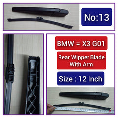 Rear Wiper Blade (12 Inch) With Arm Compatible with BMW X3 G01 Tag-WBR-13