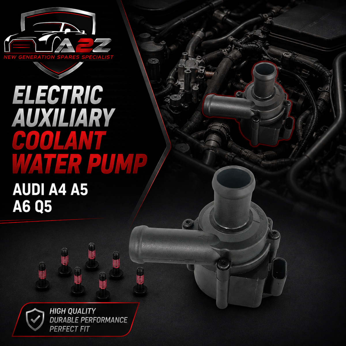 Electric Auxiliary Coolant Water Pump 8K0965561A Compatible With Audi A4 A5 A6 Q5 Volkswagen