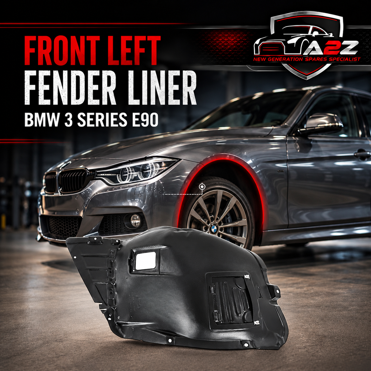 Front Left Fender Liner 51717059379 Compatible With BMW 3 Series E90 Tag-FE-02