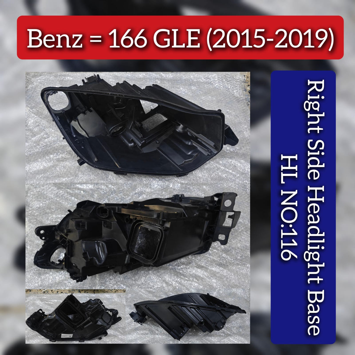 Headlight Base Compatible With Mercedes Benz W166 GLE (2015-2019) Tag No.116