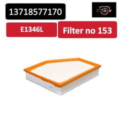 Air Filter E1346L & 13718577170 & LX4635 13718691835 Compatible With BMW 5 (G30, F90) & 7 (G11, G12) & X4 (G02, F98) & X5 (G05, F95) & X5 Van (G05) & X6 (G06, F96) & X7 (G07)  Tag : 153