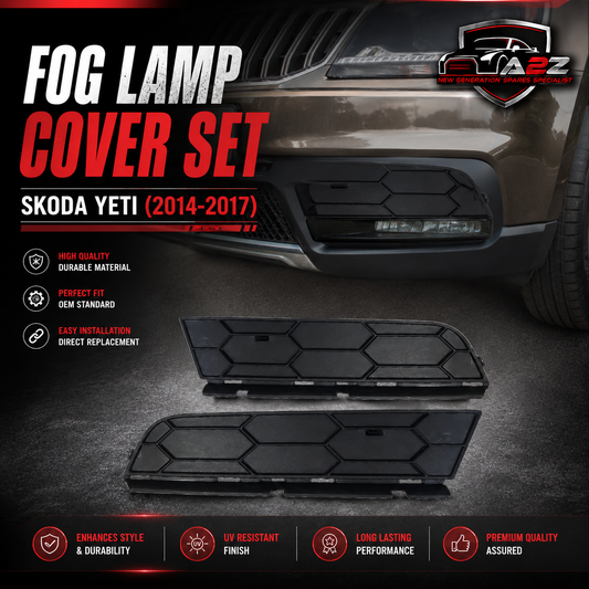 Fog Lamp Cover Set Left 5L0807681A9B9 & Right 5L0807682A9B9 Compatible With Skoda Yeti (2014-2017) Tag No.1102