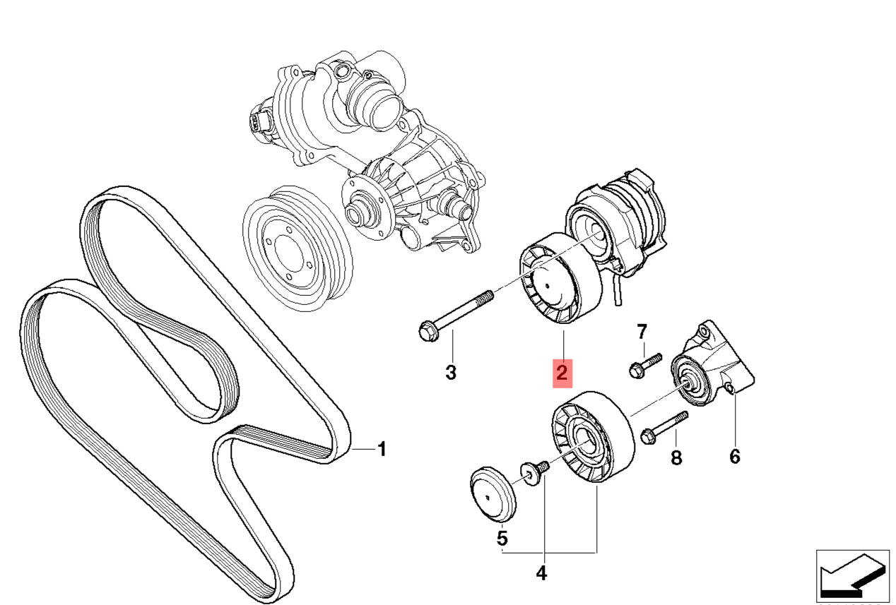 Belt Tensioner With Pulley 11287549588 11287505224 11287542680 Compatible with BMW 5 Series (E60) & 7 Series (E65, E66, E67) & X5 (E53)
