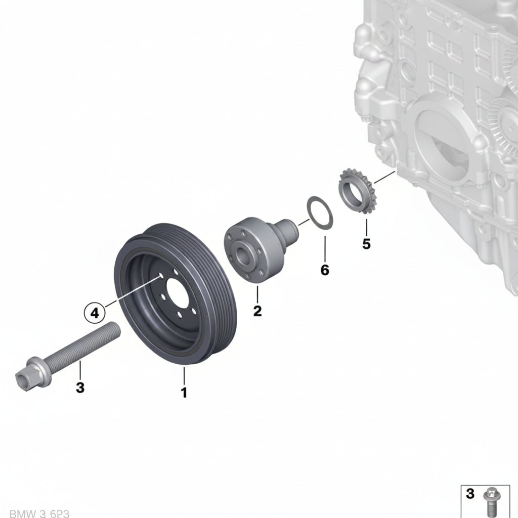 Belt Pulley VD1120 11237787304 Compatible With BMW 5 (E60) (CONTINENTAL)