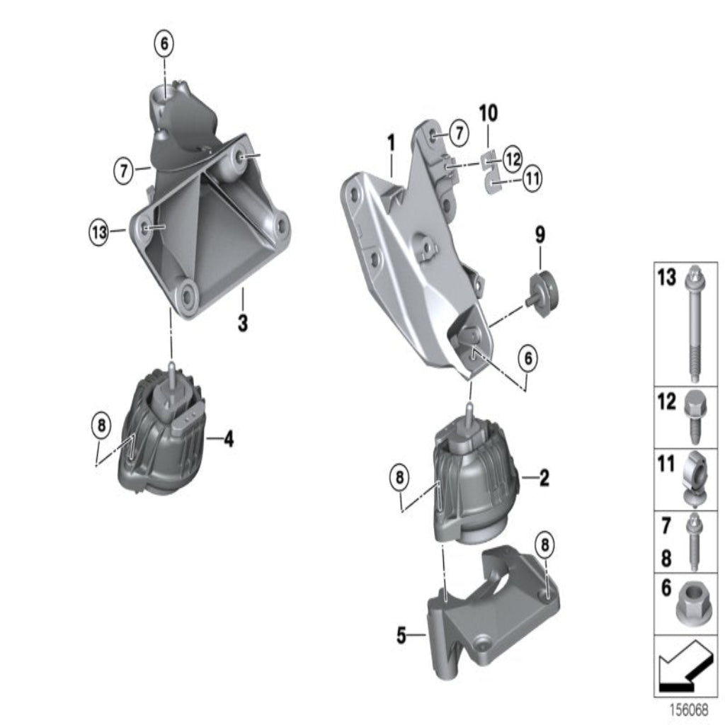 Engine Mount 22114048652 22116772152 22116773744 Compatible With BMW E84 E89 E90