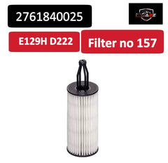 Oil Filter 2761840025 & E129H D222 & OX 814D  Compatible With MERCEDES-BENZ C-CLASS (W205) & CLS (C218) & GLC (X253) & GLE (W166) & GLS (X166) & S-CLASS (W222, V222, X222) Tag 157