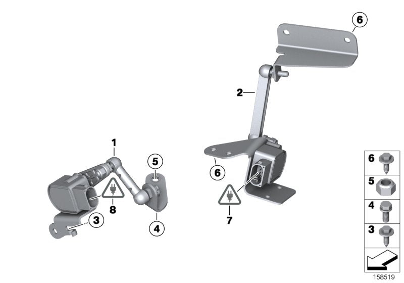 Front Headlight Level Sensor 37146886156 37146785205 Compatible With  MINI R56 & MINI Convertible R57