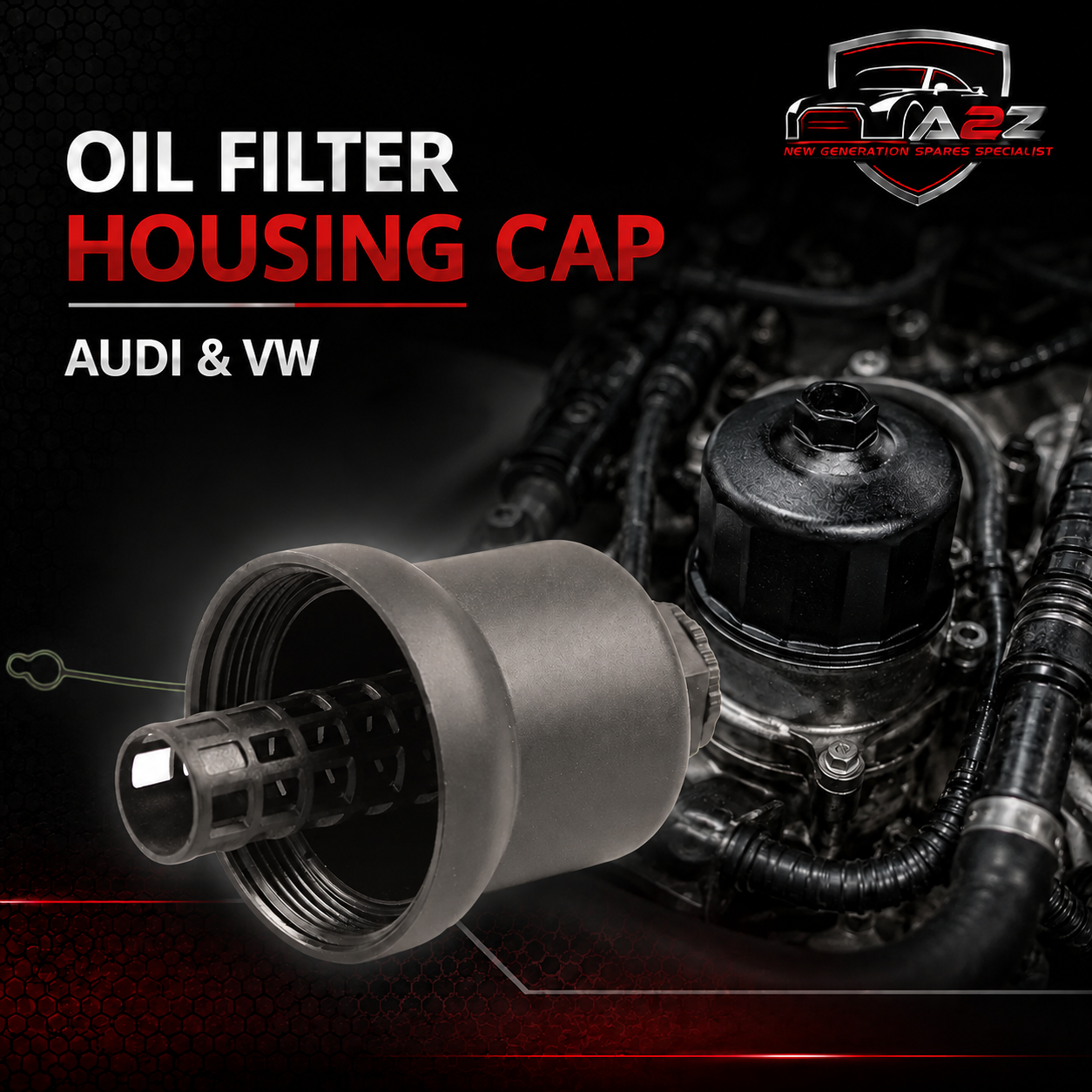 Oil Filter Housing Cap 06D115408A 06D115408B Compatible With AUDI & VW