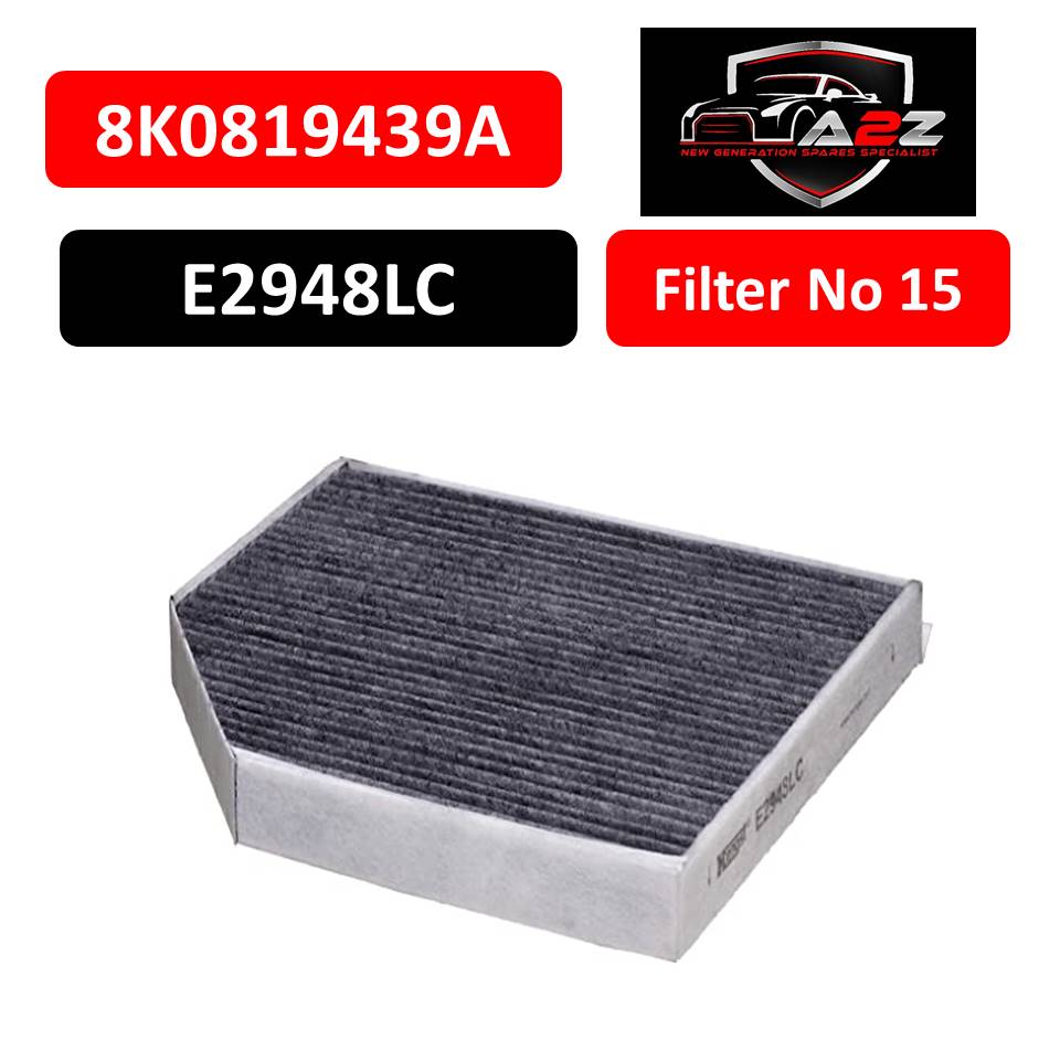 Cabin Air Filter E2948LC & 8K0819439A & LAK386 Compatible With AUDI A4 A5 Q5 & PORSCHE MACAN (95B) Tag No.15